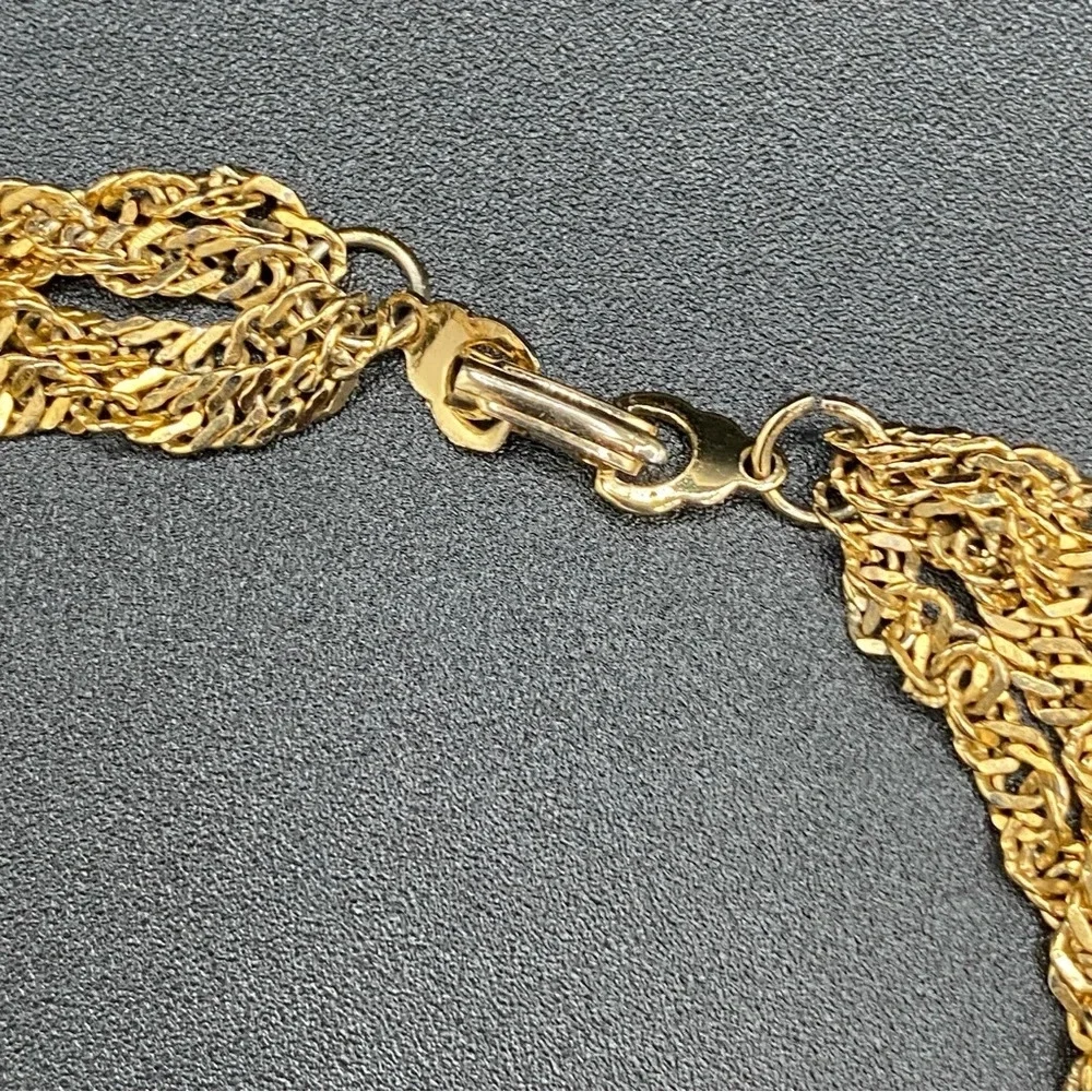 Sparkly Gold Tone Multilayered Necklace - Picture 8 of 9